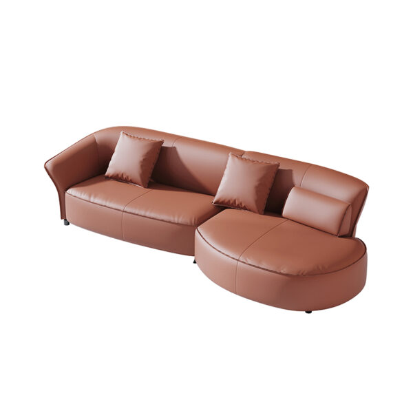 Modern Semi-circular Design Leather Living Room Sofa