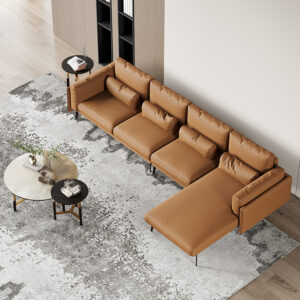 American light luxury leather modular sofa