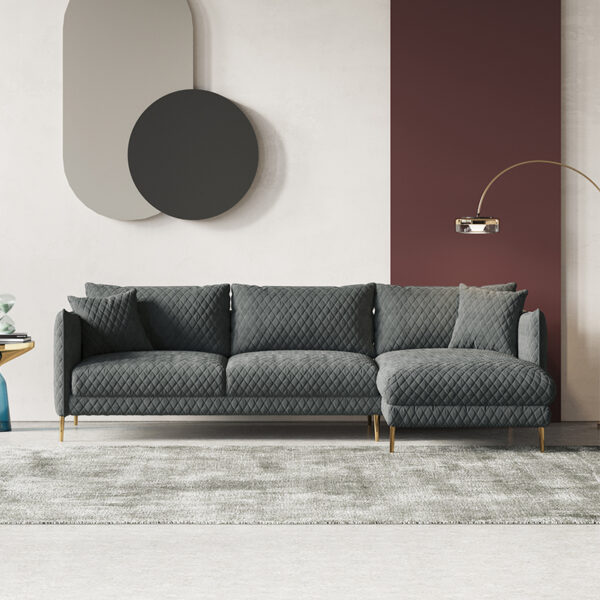 Italian minimalist black living room sofa is modern and simple