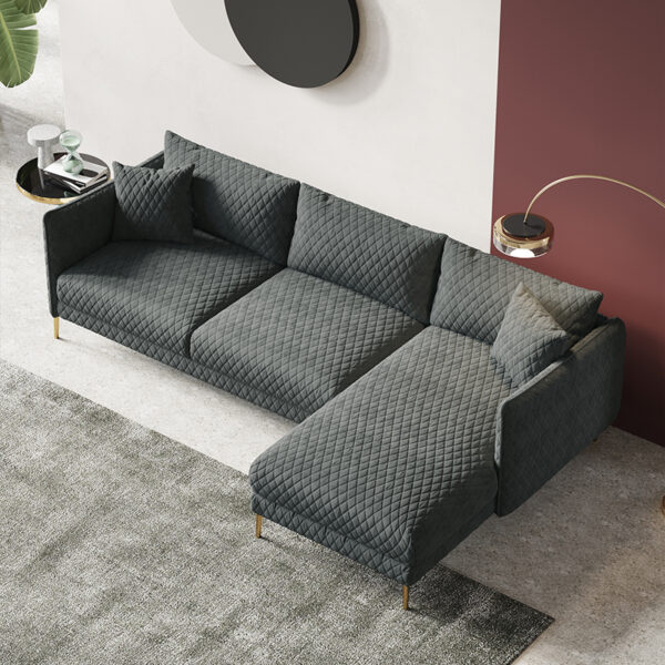 Italian minimalist black living room sofa is modern and simple