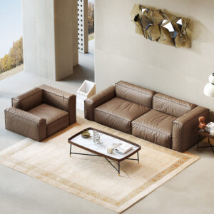 Custom Light Luxury Minimalist Leather Sofa