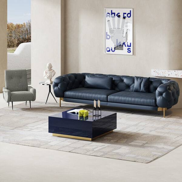 Modern Living Room Pull Button Sofas Love 3 Seater Set Tufted Sofa