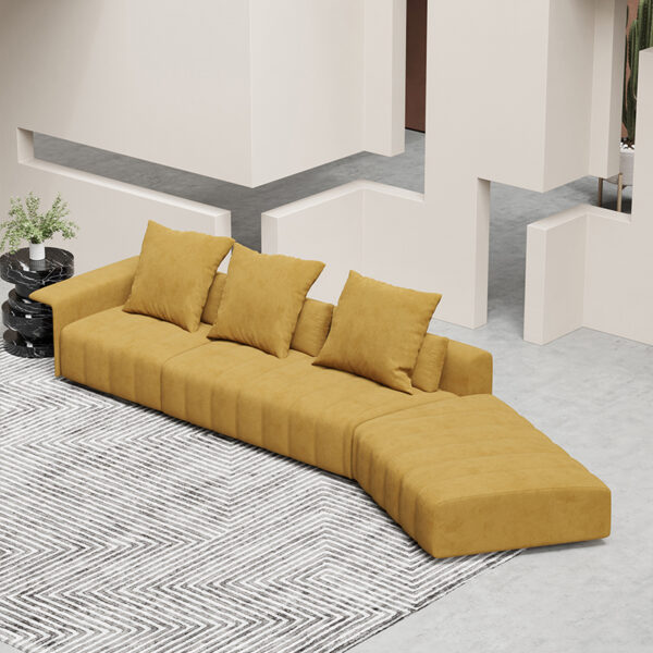 American Light Luxury Leather Abnormity Corner Sofa