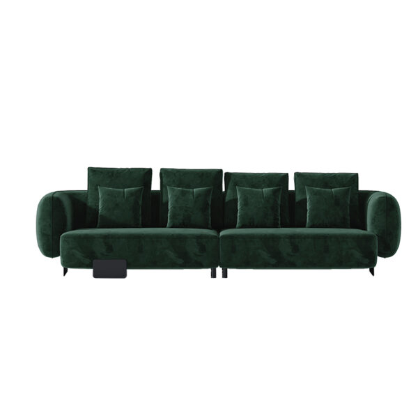 Modern Luxury Italian Blue And Green Fabric Velvet Sofa