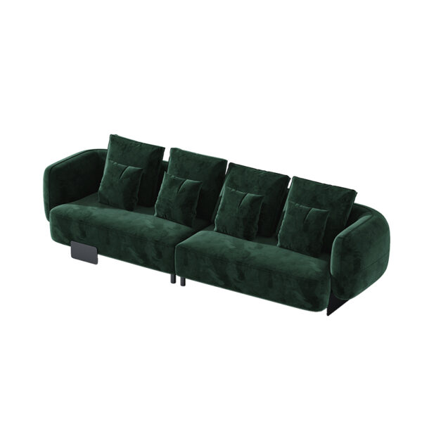 Modern Luxury Italian Blue And Green Fabric Velvet Sofa