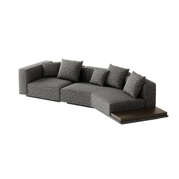 Italian Minimalist Cotton And Linen Shaped Corner Sofa