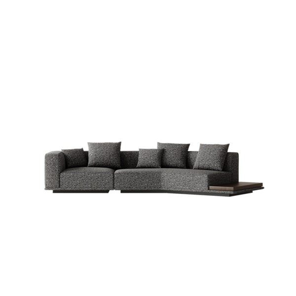 Italian Minimalist Cotton And Linen Shaped Corner Sofa