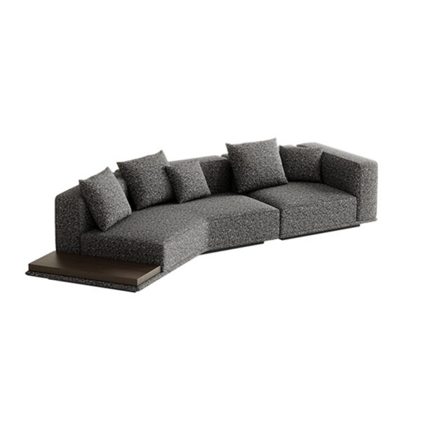 Italian Minimalist Cotton And Linen Shaped Corner Sofa