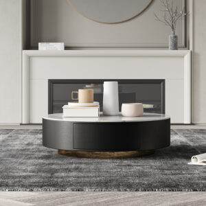 The Rock Panel Living Room Coffee Table Is Modern And Simple