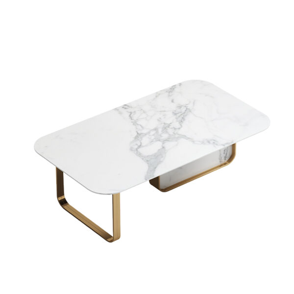 Italian light luxury natural marble coffee table modern simple