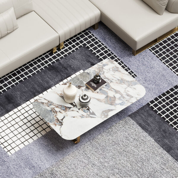 Italian light luxury natural marble coffee table modern simple