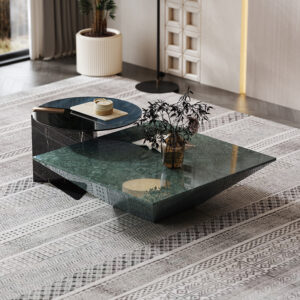 Light luxury green natural marble coffee table