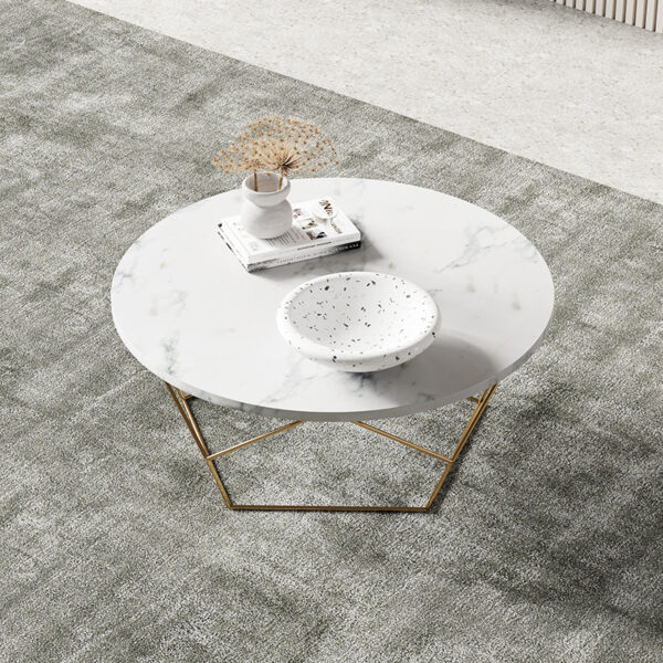 Nordic light luxury living room marble coffee table