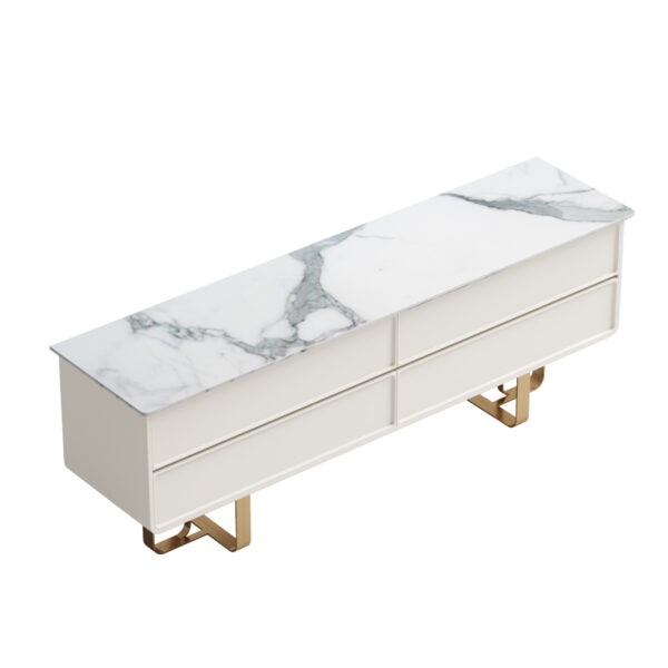 Custom Italian light luxury marble TV cabinet side cabinet